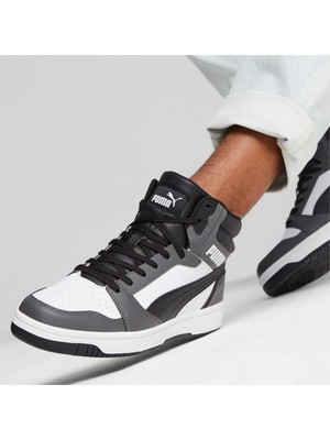 Puma Rebound Hi V6 Beyaz Siyah Gri Unisex Bilekli Spor Ayakkabı 392326-03 V2