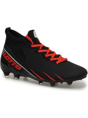 Lotto Veloce Erkek Siyah Kırmızı Fg Futbol Krampon Ayakkabı V2