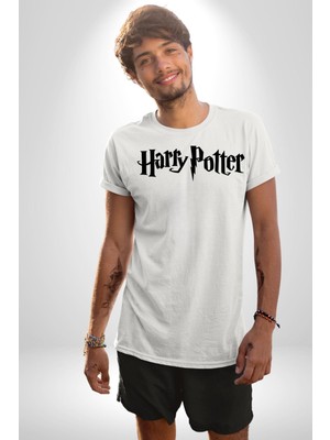 Angemiel Harry Potter Kadın Erkek Unisex Beyaz Organik Baskılı T-Shirt Penye Yüksek Kalite