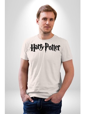 Angemiel Harry Potter Kadın Erkek Unisex Beyaz Organik Baskılı T-Shirt Penye Yüksek Kalite