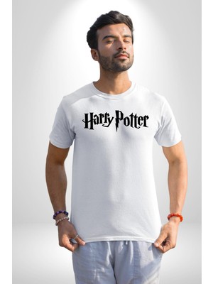 Angemiel Harry Potter Kadın Erkek Unisex Beyaz Organik Baskılı T-Shirt Penye Yüksek Kalite