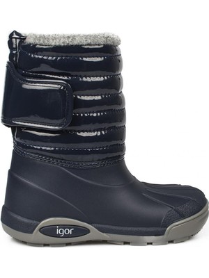 Igor Topo Ski Charol Marino Çocuk Kürklü Lacivert Yağmur Kar Çizmesi W10168-003 V3