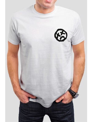 T-35 Üzgün Surat Baskılı Beyaz Unisex Tişört C411