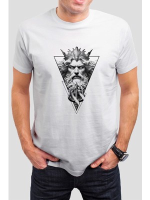 T-35 Zeus Baskılı Beyaz Unisex Tişört C413