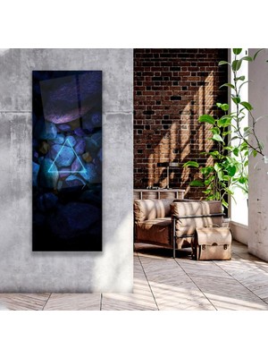 Emya Home Neon Taş Cam Tablo