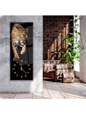 Emya Home Saatli Leopar Cam Tablo