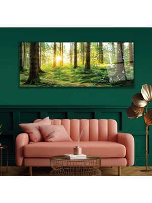 Emya Home Saatli Orman Cam Tablo