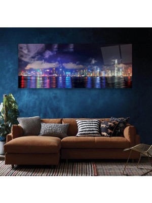 Emya Home Hong Kong Şehri Cam Tablo
