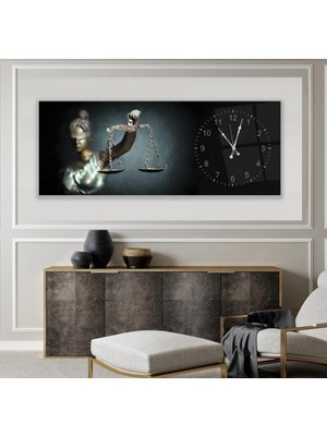 Emya Home Saatli Adalet Terazisi Cam Tablo