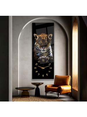 Emya Home Saatli Leopar Cam Tablo