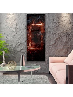 Emya Home Neon Yaprak Cam Tablo