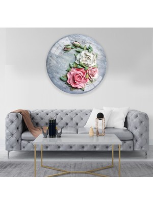 Emya Home Çiçekler Cam Tablo