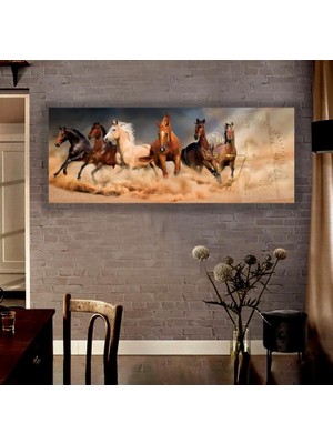 Emya Home Saatli Atlar Cam Tablo