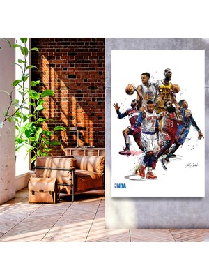 Emya Home Nba Oyuncuları Cam Tablo