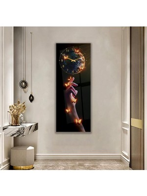 Emya Home Saatli Dünya Cam Tablo