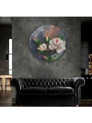 Emya Home Çiçekler Cam Tablo