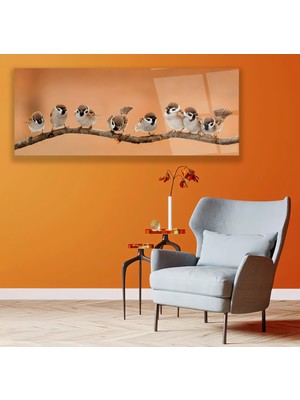 Emya Home Serçeler Cam Tablo