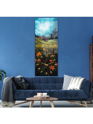 Emya Home Saatli Doğa Cam Tablo