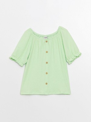 LC Waikiki Lcw Kids Kayık Yaka Kısa Kollu Kız Çocuk Tişört