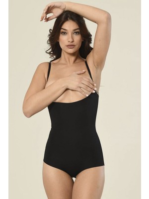 Eros 1016 Askılı Gögüs Altı Slip Korse -Siyah - -- M