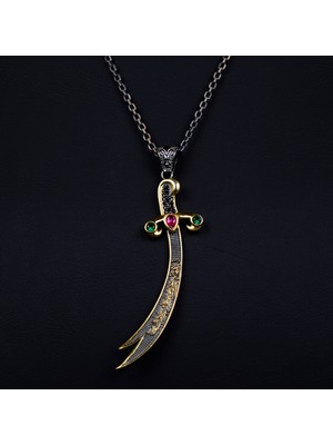 Emren Jewelry 925 Ayar Gümüş Zülfikar Erkek Kolye