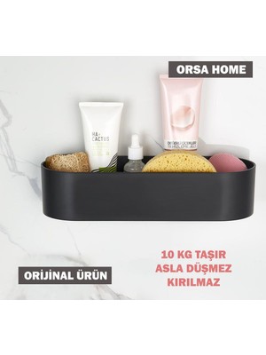 Tekli 049 Oval Tasarım Güçlü Macun Yapışkanlı Banyo Köşe Rafı, Duşakabin Düzenleyici Organizer Raf