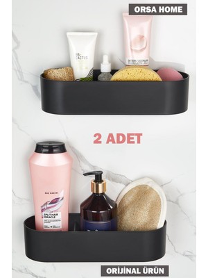 2 Adet 039 Oval Tasarım Güçlü Macun Yapışkanlı Banyo Köşe Rafı, Duşakabin Düzenleyici Organizer Raf