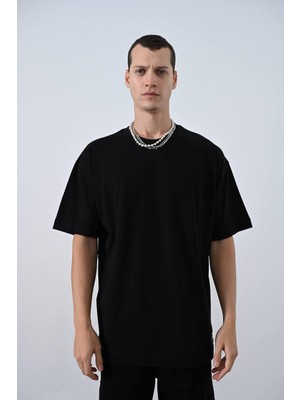 Ben Özgürüm 0 Yaka Arka Boy Band Baskı Oversize Erkek T-Shirt