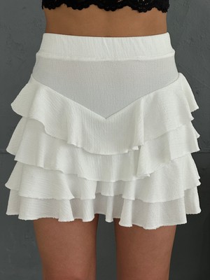Moda Armanc Mykonos Beyaz Etek