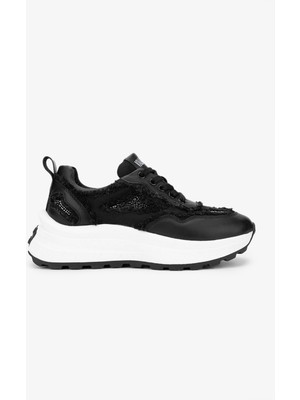 Valmenti Lovita Kadın Siyah Deri Sneakers & Spor Ayakkabı 1011 6360 Bn Ayk Y24