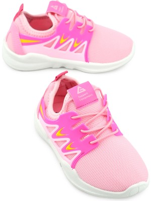 Gezer Yazlık Kız Çocuk Spor Ayakkabı Pembe PVC Taban ile Düz Topuklu Rahat Kullanım