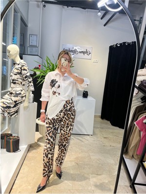 Şeyma Kandemir Leopar Camel Pantolon