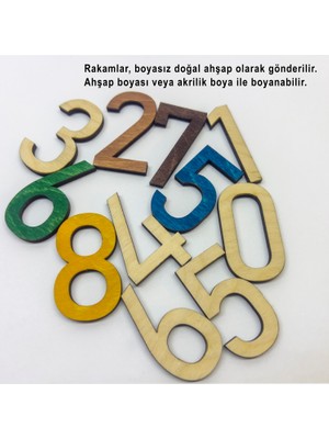 Mapofx Ahşap Rakamlar -  1 Set - 5cm Yükseklik