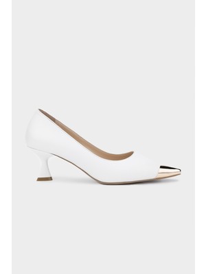 Valmenti Alice Kadın Beyaz Hakiki Deri Topuklu Ayakkabı 1036 6398 Bn Ayk Y24