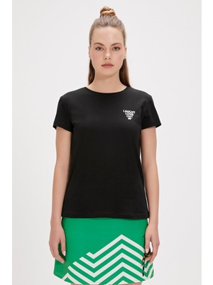 Bad Bear Laura Siyah Basic Baskılı Kadın Tişört