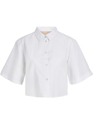 Jack & Jones Kadın Crop Keten Gömlek - Lulu