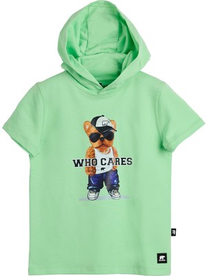 Bad Bear Mood Yeşil Çocuk Baskılı Hoodie Sweatshirt