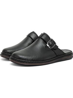 Ducavelli Mistra Deri Erkek Terliği, Deri Terlik, Ortopedik Taban Terlik, Hafif Deri Terlik