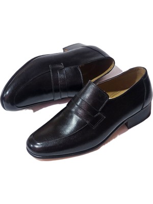 Yetiş Luxury Erkek Tamamen El Yapımı Içi Dışı Hakiki Deri Kösele Taban Rok Erkek Klasik Ayakkabı