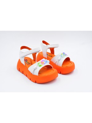 Prego (Mini Angel) Poli Hafif Cırtlı Çocuk Sandalet Beyaz