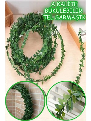 7.5 Metre Tel Yaprak Şerit Yapay Taç Sarmaşık Çiçek Süs