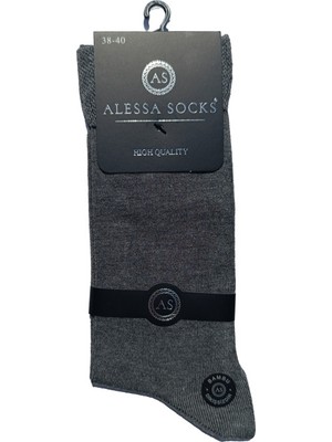 Alessa Socks Bambu Çorap Burun Dikişsiz Garson Boy 38-40 6 Çift Düz Gri Renk