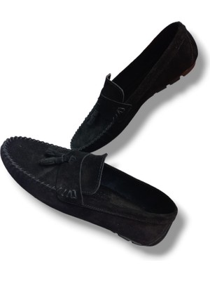 Growish GR0177 Hakiki Süet Deri Saraçlı Rok Erkek Loafer Babet Ayakkabı
