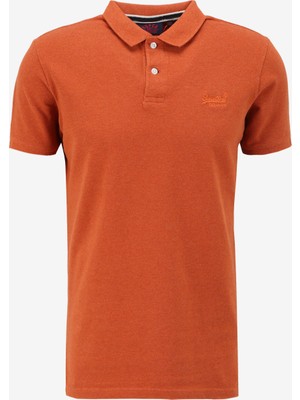 Superdry Düz Turuncu Erkek Polo T-Shirt M1110343A5EY_CLASSIC Pıque Polo