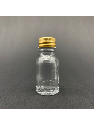 JUNİBELİW 8 Adet 10ML Gold Metal Kapak Şeffaf Mini Cam Şişe Çok Amaçlı Metal Kapaklı Shot Şişesi 8X10ML