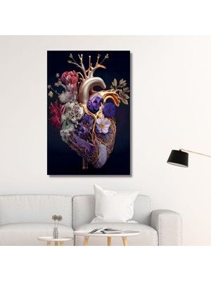 Gaagart Tekli Dikey Kanvas Poliklinik Tablosu Sanatsal Kalp Tasarımı