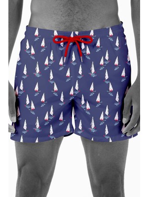 REMSA Erkek Havuz Deniz Desenli Şort 018 Lacivert