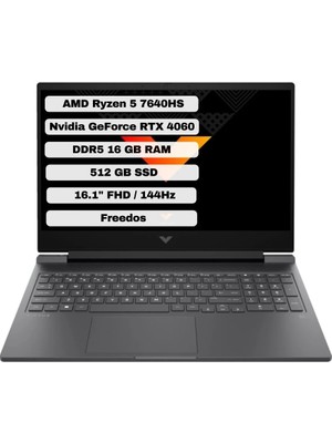 HP Victus Gaming 16-S0035NT Ryzen 5 7640HS 16GB 512GB SSD RTX4060 Freedos 16.1" FHD Taşınabilir Bilgisayar 7Z5Z2EA