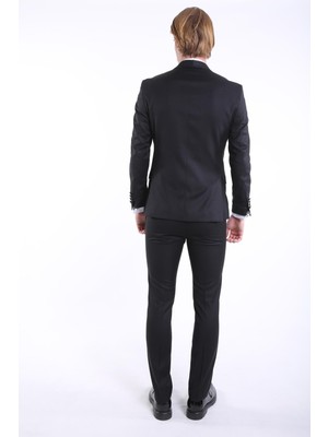 İntersivin 6 Drop Slim Fit Dokulu Erkek Smokin - Damatlık Takım