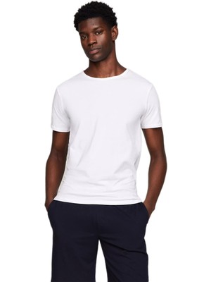 Tommy Hilfiger Erkek 3'lü Bisiklet Yaka Beyaz T-Shirt